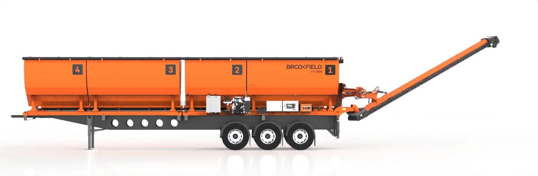 BROOKFIELD OmniBin Generation II with four compartments and its full extended outload arm